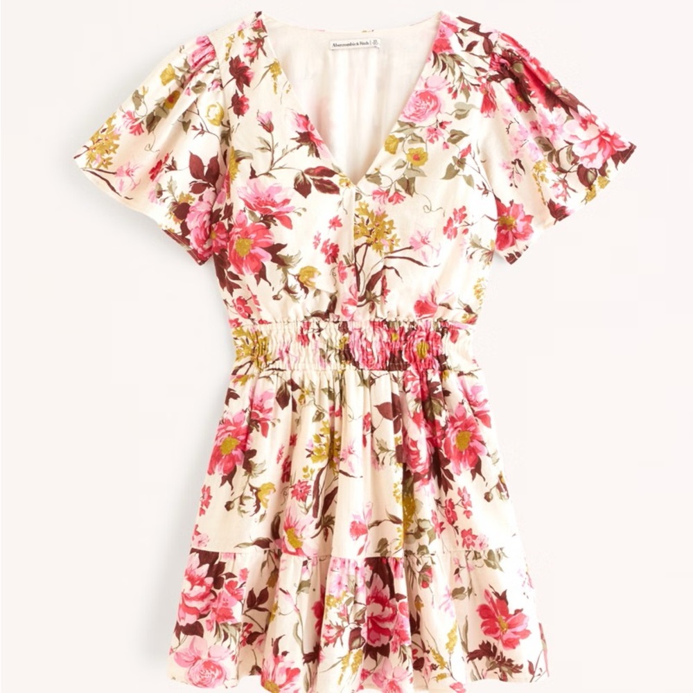 NEW WITH TAGS - Abercrombie & Fitch Smocked Waist Tiered Mini Dress - SMALL